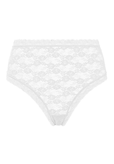 Bild: Brasilslip von LSCN by LASCANA: Moderner High-waist-Brasilslip von LSCN by Lascana aus floral gemusterter Spitze. Hoher Beinausschnitt. Vielseitig kombinierbar. Angenehm weiche, elastische Qualität.