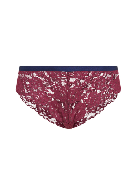 Bild: Brasilslip von LSCN by LASCANA: Brasilslip von LSCN by Lascana. Aus einer weichen, floralen Spitze. Mit glänzendem, kontrastfarbenem Bündchen. Moderne Passform mit höherem Beinausschnitt. Aus Nylon.
