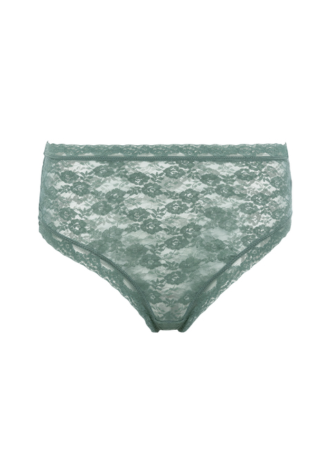 Bild: Brasilslip von LSCN by LASCANA: Moderner High-waist-Brasilslip von LSCN by Lascana aus floral gemusterter Spitze. Hoher Beinausschnitt. Vielseitig kombinierbar. Angenehm weiche, elastische Qualität.