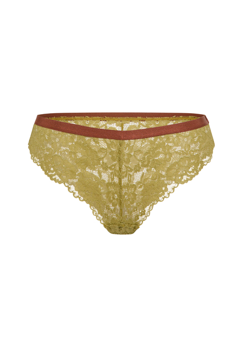 Bild: Brasilslip von LSCN by LASCANA: Brasilslip von LSCN by Lascana. Aus einer weichen, floralen Spitze. Mit glänzendem, kontrastfarbenem Bündchen. Moderne Passform mit höherem Beinausschnitt. Aus Nylon.