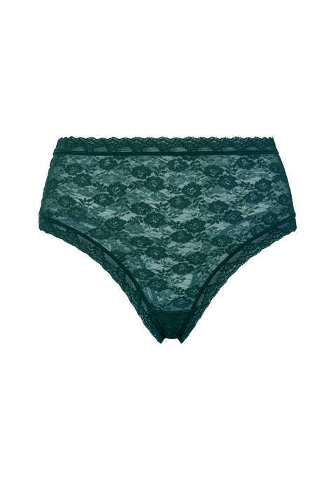 Bild: Brasilslip von LSCN by LASCANA: Moderner High-waist-Brasilslip von LSCN by Lascana aus floral gemusterter Spitze. Hoher Beinausschnitt. Vielseitig kombinierbar. Angenehm weiche, elastische Qualität.