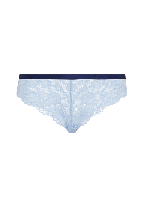 Bild: Brasilslip von LSCN by LASCANA: Brasilslip von LSCN by Lascana. Aus einer weichen, floralen Spitze. Mit glänzendem, kontrastfarbenem Bündchen. Moderne Passform mit höherem Beinausschnitt. Aus Nylon.