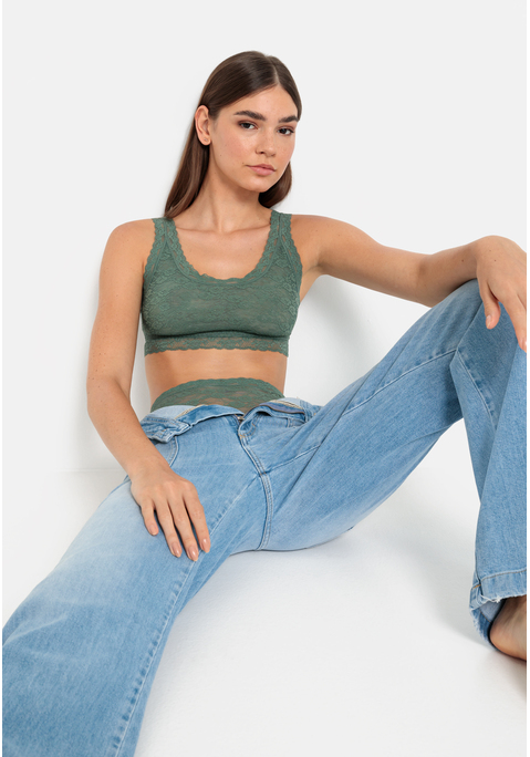 Bild: Bustier von LSCN by LASCANA: Sportliches Bustier von LSCN by Lascana mit floral gemusterter Spitze. Mesh-Futter vorn. Leichter Halt. Vielseitig kombinierbar. Weiche, elastische Qualität.