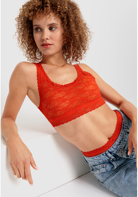 Bild: Bustier von LSCN by LASCANA: Sportliches Bustier von LSCN by Lascana mit floral gemusterter Spitze. Mesh-Futter vorn. Leichter Halt. Vielseitig kombinierbar. Weiche, elastische Qualität.