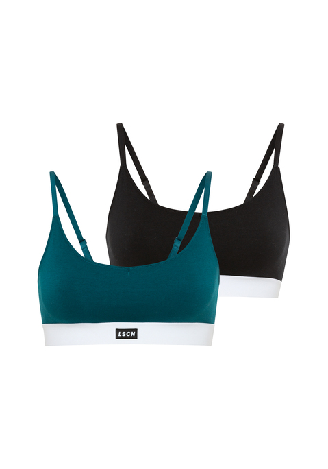 Bild: Bustier von LSCN by LASCANA: Lascana Bustier mit breitem Bündchen und kleinem Logodruck vorn. Gedoppeltes Vorderteil für einen leichten Halt. Weiche, elastische Qualität aus 92%Baumwolle, 8%Elasthan.