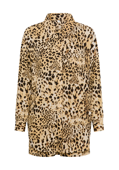 Bild: Langarmbluse von LSCN by LASCANA: Knalliges Set aus Bluse und Shorts von LSCN by Lascana im Animalprint. Langärmelige Bluse mit Knopfleiste und abgerundetem Saum. Shorts mit elastischem Bund und praktischen Seitentaschen. Jedes Exemplar ein Unikat. Trageangenehme Qualität.