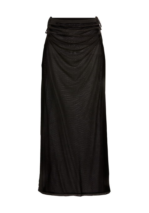 Bild: Meshrock von LSCN by LASCANA: Transparenter Maxirock von Lascana. Schmal geschnitten. Seitliche Bänder für Raffungen. Perfekt über dem Bikini. Leichtes Material.