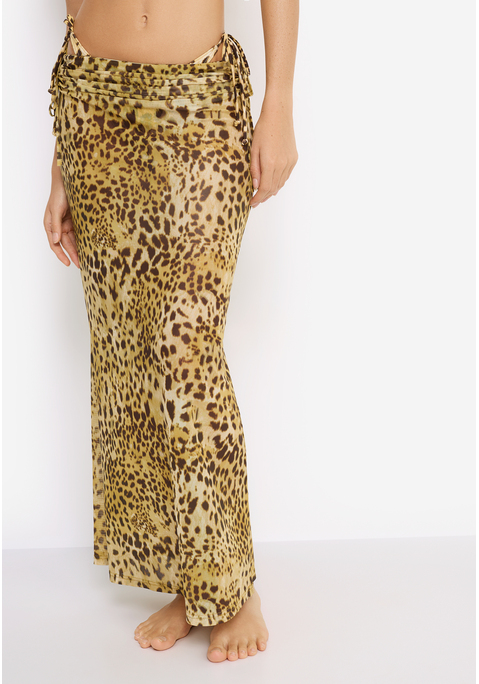 Bild: Meshrock von LSCN by LASCANA: Stylischer, langer Strandrock von LSCN by Lascana im Animalprint. Elastischer Bund sowie seitliche Tunnelzüge an beiden Hüften zur Weitenregulierung. Leichte, trageangenehme Qualität.