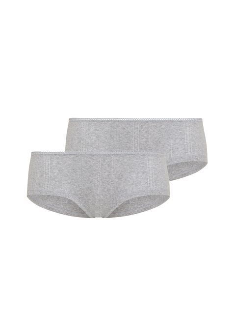 Bild: Panty von LSCN by LASCANA: Schöne Pantys von LSCN by Lascana im sortierten 2er-Pack: meliertes und unifarbenes Design. Sehr niedrige Leibhöhe. Der elastische Bund sorgt für einen bequemen Sitz. Angenehmes Tragegefühl durch softe Baumwolle.