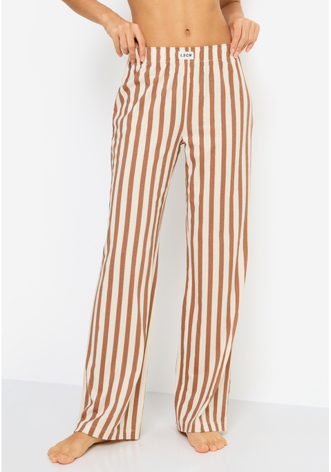 Bild: Pyjamahose von LSCN by LASCANA: Gestreifte lange Pyjamahose von LSCN by Lascana mit elastischem Bund. Weites Bein. Ideal zum Chillen. Angenehme Baumwoll-Viskose-Qualität.