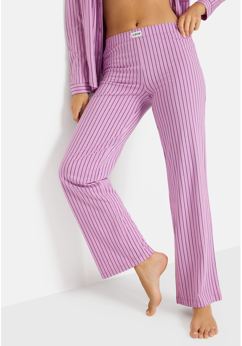 Bild: Pyjamahose von LSCN by LASCANA: Gestreifte lange Pyjamahose von LSCN by Lascana mit elastischem Bund. Weites Bein. Ideal zum Chillen. Angenehme Baumwoll-Viskose-Qualität.