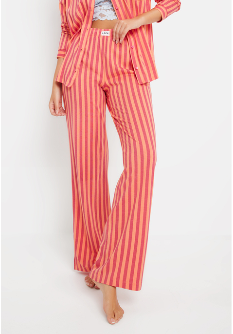 Bild: Pyjamahose von LSCN by LASCANA: Gestreifte lange Pyjamahose von LSCN by Lascana mit elastischem Bund. Weites Bein. Ideal zum Chillen. Angenehme Baumwoll-Viskose-Qualität.
