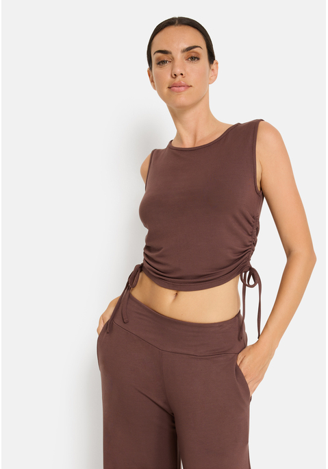 Bild: Rundhalsshirt von LSCN by LASCANA: Unifarbenes Rundhalstop von LSCN by Lascana, seitlich zum Binden. Taillenlange, figurbetonte Passform mit abgerundetem Saum. Elastische, weiche Jersey-Qualität.