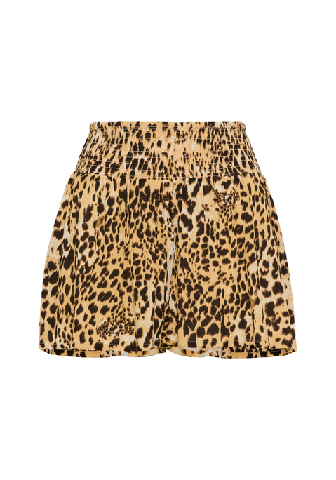 Bild: Strandshorts von LSCN by LASCANA: Stylische Strandshorts von LSCN by Lascana im Animalprint.. Mit breitem Smokbund auf der Taille. Weite, lockere Form. Aus gekreppter Viskose.