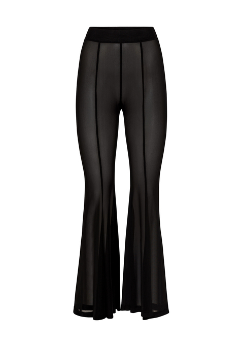 Bild: Stretch-Hose von LSCN by LASCANA: Meshhose von LSCN by LASCANA. Bequemer Gummibund. Modisch ausgestellte Beinform. Figurbetonter Schnitt. Knöchellange Form, Aus elastischer Meshware.