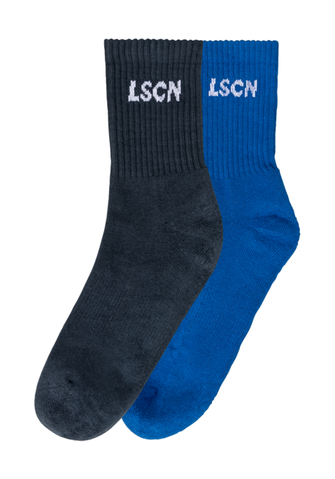 Bild: Tennissocken von LSCN by LASCANA: Sportliche Tennissocken in Markenqualität von Lascana. Praktischer 2er-Pack. Druckfreies Rippbündchen. Mit Logo-Schriftzug unter dem Bund. Weiche, atmungsaktive Baumwollmischung.