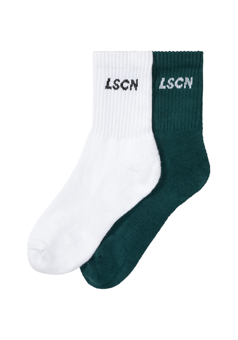 LSCN BY LASCANA Tennissocken Damen 1x weiß, 1x petrol Gr.39-42