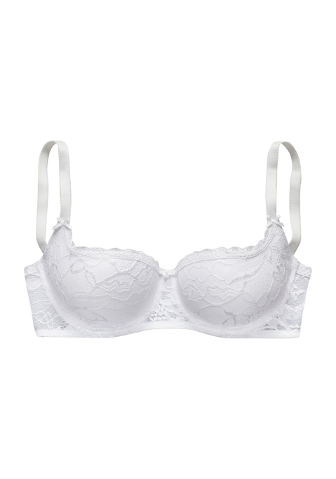 Bild: Balconette-BH von Nuance: Verführerischer Balconnet-Schalen-BH mit feiner Spitzenborte entlang der Cupkante. Mit nahtlos vorgeformten, leicht wattierten Cups auf Formbügel gearbeitet. Rundherum aus leicht glänzender Jacqaurdspitze. Mit edler Zierrose in der vorderen Mitte sowie feine Schleifen an den Trägern. Individuell verstellbare Träger sowie Rückenverschluss. Aus 52% Polyamid, 42% Polyester, 6% Elasthan.