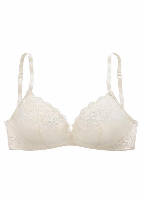 Bild: Bralette-BH von Nuance by Lascana: Mit schöner Jacquardspitze in leuchtendem, frischen Koralle oder in dezentem Creme. Träger und Rückenverschluss sind verstellbar. Cups sind leicht gefüttert. Vorn mit schöner Jacquardspitze. Rücken aus Microtouchmaterial. BH aus 60% Polyamid, 35% Polyester, 5% Elasthan. Sexy Dessous. Spitzen-Dessous. Romantische Dessous. Verspielte Dessous. BHs sind nicht trocknergeeignet, da die Versteller und Ringe durch die Hitze beschädigt werden und brechen.