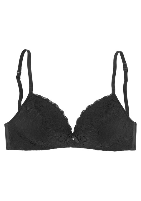 Bild: Bralette-BH von Nuance by Lascana: Mit schöner Jacquardspitze in leuchtendem, frischen Koralle oder in dezentem Creme. Träger und Rückenverschluss sind verstellbar. Cups sind leicht gefüttert. Vorn mit schöner Jacquardspitze. Rücken aus Microtouchmaterial. BH aus 60% Polyamid, 35% Polyester, 5% Elasthan. Sexy Dessous. Spitzen-Dessous. Romantische Dessous. Verspielte Dessous. BHs sind nicht trocknergeeignet, da die Versteller und Ringe durch die Hitze beschädigt werden und brechen.