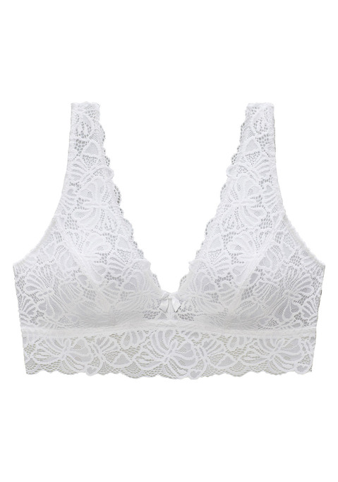 Bild: Bralette-BH von Nuance by Lascana: Femininer Soft-BH ohne Bügel mit verlängertem Unterbrustband. Rundherum aus feiner Spitze in blumiger Optik. Rücken ist durch einen Haken-Ösen Verschluss individuell verstellbar. Mit passenden Unterteilen aus der gleichen Serie erhältlich. Mit Liebe & Leidenschaft in Hamburg kreiert. Obermaterial: 86% Polyamid, 14% Elasthan.