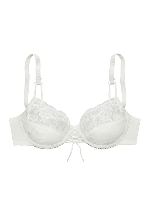 Bild: Bügel-BH von Nuance by Lascana: Femininer Bügel-BH mit edler Schnürung vorn. Cups (ohne Wattierung)aus floraler, leicht schimmernder Stickereispitze. Individuell verstellbare Träger und Rückenverschluss. Passendes Unterteil aus der gleichen Serie erhältlich. Mit Liebe & Leidenschaft in Hamburg kreiert. Sexy Dessous. Spitzen-Dessous. Romantische Dessous. Verspielte Dessous. Obermaterial: 83% Polyamid, 17% Elasthan.