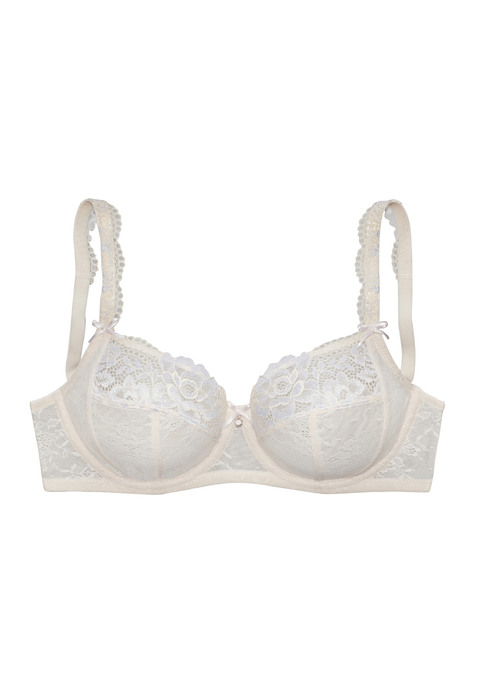 Bild: Bügel-BH von Nuance by Lascana: Femininer Bügel-BH mit dreigeteiltem Cup - für einen optimalen Halt. Aus zarter, blumiger Jacquardspitze und weichem Microtouch-Material. Mit feiner Zierschleife und hübschem Accessoire in der vorderen Mitte. Mit wunderschönen Spitzenträgern. Individuell verstellbare Träger sowie Rückenverschluss. Reizwäsche. Verführerische Dessous. Spitzen-Dessous. Romantische Dessous. Verspielte Dessous. Aus 82% Polyamid, 12% Elasthan, 6% Polyester.
