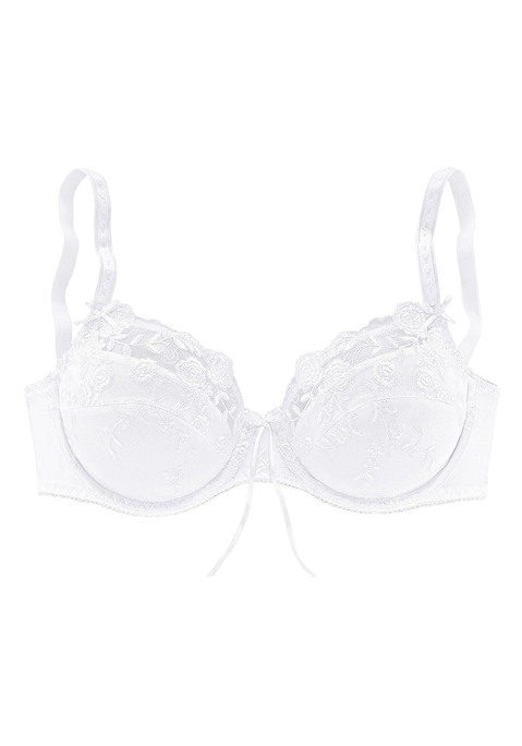 Bild: Bügel-BH von Nuance by Lascana: Traumhaft schöner BH mit Bügel aus zarter Stickereispitze von Nuance (ohne Wattierung). Mit Schleife in der vorderen Mitte. Im Obercup leicht transparent. Der Bügel-BH ist auch gut geeignet für größere Cup-Größen. Träger und Rückenverschluss sind für den optimalen Tragekomfort und Halt verstellbar. Sexy Dessous. Spitzen-Dessous. Romantische Dessous. Verspielte Dessous. Der Bügel-BH ist aus 50% Polyester, 30% Polyamid, 20% Elasthan. BHs sind nicht trocknergeeignet, da die Versteller und Ringe durch die Hitze beschädigt werden und brechen.