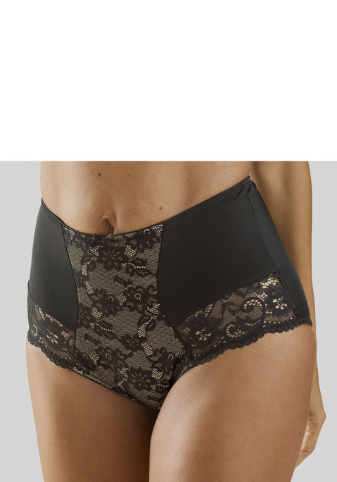 Bild: High-Waist-Panty von Nuance by Lascana: High-Waist-Slip von NUANCE aus stretchigem Microtouchmaterial. Mit Spitze an den Beinausschnitten und in der vorderen Mitte. Mit eingearbeitetem Baumwollzwickel. Aus 85% Polyamid, 15% Elasthan