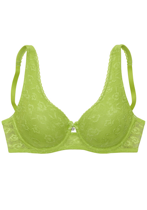 Bild: Minimizer-BH von Nuance by Lascana: Femininer Minimizer-BH aus floraler Spitze  mit kleinem Schmuckaccessoire. Nahtlos vorgeformte, unwattierte Cups aus feiner Microfaser. Mit eingearbeiteten Formbügeln für einen sicheren Halt. Individuell verstellbare Träger und Rückenverschluss. Mit Liebe & Leidenschaft in Hamburg kreiert. Obermaterial: 50% Polyamid, 35% Polyester, 15% Elasthan.