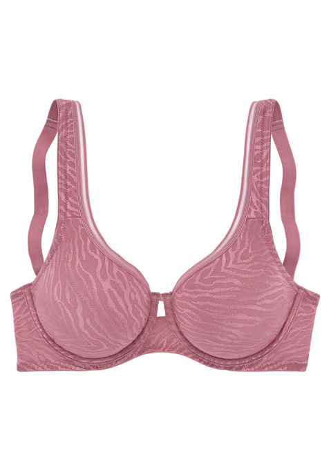 Bild: Minimizer-BH von Nuance by Lascana: Mit Bügel. Nahtlos vorgeformte Cups (ohne Wattierung) aus hübscher elastischer Spitze. Breitere Träger und Rückenverschluß verstellbar. Der BH ist aus 80% Polyamid, 20% Elasthan. BHs sind nicht trocknergeeignet, da die Versteller und Ringe durch die Hitze beschädigt werden und brechen.