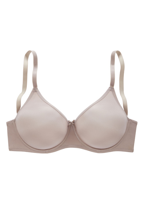Bild: Minimizer-BH von Nuance by Lascana: Basic Minimizer-BH mit Bügel und nahtlosen Cups (ohne Wattierung). Besondere Schnittführung verkleinert optisch die Büste. Rundherum aus leicht schimmerndem Microtouch-Material. Mit feiner Zierschleife in der vorderen Mitte. Individuell verstellbare Träger sowie Rückenverschluss. Obermaterial: 82% Polyamid, 18% Elasthan.