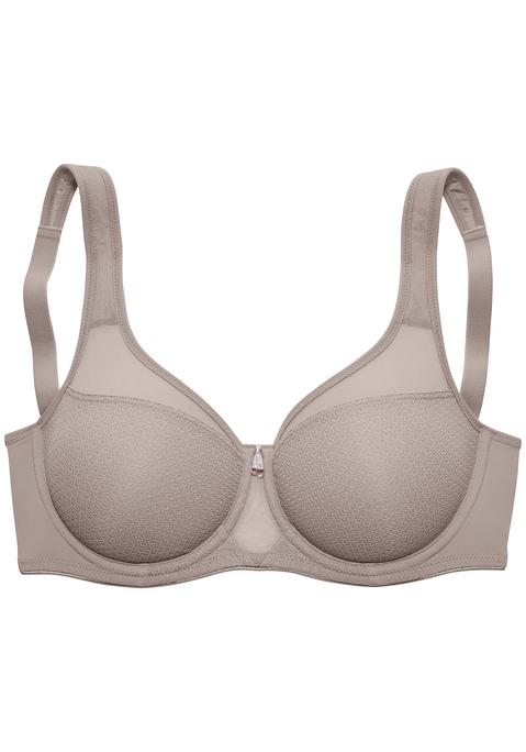 Bild: Minimizer-BH von Nuance by Lascana: Nuance: Minimizer-BH mit Bügel. Leicht transparente Netzeinsätze im Obercup. Nahtlos vorgeformte Cups ohne Wattierung. Durch die besondere Schnittführung wird die Büste optisch verkleinert. Träger und Rückenverschluss verstellbar. Aus 79% Polyamid, 15% Polyester, 6% Elasthan