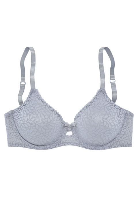 Bild: Minimizer-BH von Nuance by Lascana: Der Minimizer BH (ohne Wattierung) von Nuance mit Bügel ist aus leicht transparenter Spitze gefertigt, welche für ein sanftes Gefühl auf der Haut mit einem weichen Netzmaterial unterlegt ist. Schöne Zierschleife mit Anhänger in der vorderen Mitte. Träger und Rückenverschluss sind verstellbar. Sexy Dessous. Spitzen-Dessous. Romantische Dessous. Verspielte Dessous. Aus 91% Polyamid, 9% Elasthan.