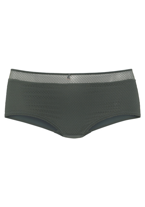 Bild: Panty von Nuance by Lascana: Elegante Panty mit hohem Bund und abdeckender Schnittform. Feine Zierschleife mit Glitzeraccessoire in der vorderen Mitte. Breiter Bund aus dezent transparentem Soft-Mesh. Mit eingearbeitetem Baumwollzwickel. Mit passendem BH aus der gleichen Serie erhältlich. Obermaterial: 85% Polyamid, 15% Elasthan.