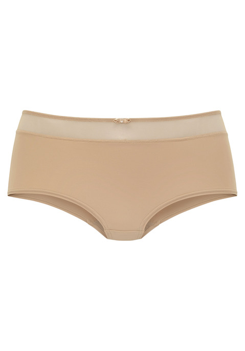Bild: Panty von Nuance by Lascana: Elegante Panty in abdeckender Schnittform. Feine Zierschleife mit Schmuckaccessoire in der vorderen Mitte. Mit breitem Bund aus dezent transparentem Mesh. Mit eingearbeitetem Baumwollzwickel. Passender BH aus der gleichen Serie erhältlich. Obermaterial: 85% Polyamid, 15% Elasthan.