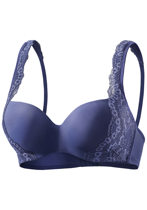 Bild: Schalen-BH von Nuance by Lascana: Optimizer Schalen-BH von Nuance. Die Cups sind aus besonders weichen, leicht wattierten Schalen nahtlos vorgeformt und passen sich dem Busen optimal an und formen ein schönes Dekolletée. Seitlich an den Cups und an den Trägern ist aufgesetzte elastische Jacquardspitze. Breitere Träger, die angenehm auf der Schulter aufliegen für maximalen Komfort. Träger und Rückenverschluss verstellbar. Sexy Dessous. Spitzen-Dessous. Romantische Dessous. Verspielte Dessous. Der BH ist aus hochwertiger, seidiger Microfaser: 83% Polyamid (Tactel®), 17% Elasthan (LYCRA®). BHs sind nicht trocknergeeignet, da die Versteller und Ringe durch die Hitze beschädigt werden und brechen.