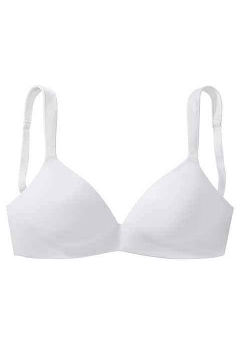 Bild: Schalen-BH von Nuance by Lascana: Basic Soft-BH (ohne Bügel) mit nahtlos vorgeformten, leicht wattierten Cups. Seitlich im Cup ist ein weiches Stäbchen eingearbeitet - für einen angenehmen Sitz und optimalen Halt. Leicht wattierte und hinten über Kreuz tragbare Träger für einen optimalen Komfort. Individuell verstellbare Träger und Rückenverschluss. Mit Liebe & Leidenschaft in Hamburg kreiert. Obermaterial: 54% Polyamid, 26% Elasthan, 20% Polyester.