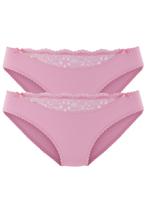Bild: Slip von Nuance by Lascana: Nuance: Slip im 2er-Pack. Vorn mit kleinem Spitzeneinsatz, hinten aus blickdichtem Microtouch-Material. Mit Baumwollzwickel. Aus 85% Polyamid, 15% Elasthan.