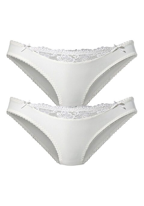 Bild: Slip von Nuance by Lascana: Nuance: Slip im 2er-Pack. Vorn mit kleinem Spitzeneinsatz, hinten aus blickdichtem Microtouch-Material. Mit Baumwollzwickel. Aus 85% Polyamid, 15% Elasthan.