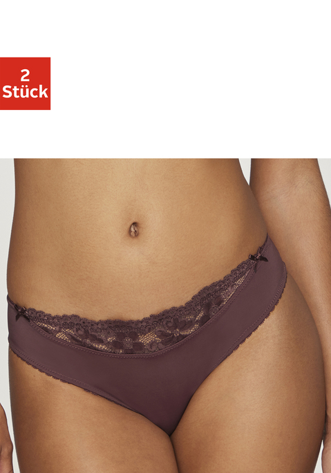 Bild: Slip von Nuance by Lascana: Nuance: Slip im 2er-Pack. Vorn mit kleinem Spitzeneinsatz, hinten aus blickdichtem Microtouch-Material. Mit Baumwollzwickel. Aus 85% Polyamid, 15% Elasthan.