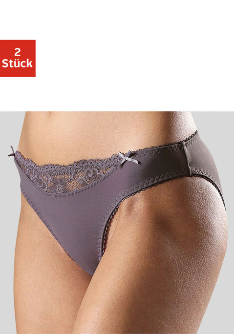 Bild: Slip von Nuance by Lascana: Nuance: Slip im 2er-Pack. Vorn mit kleinem Spitzeneinsatz, hinten aus blickdichtem Microtouch-Material. Mit Baumwollzwickel. Aus 85% Polyamid, 15% Elasthan.