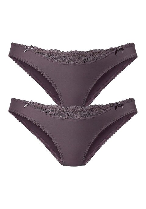 Bild: Slip von Nuance by Lascana: Nuance: Slip im 2er-Pack. Vorn mit kleinem Spitzeneinsatz, hinten aus blickdichtem Microtouch-Material. Mit Baumwollzwickel. Aus 85% Polyamid, 15% Elasthan.