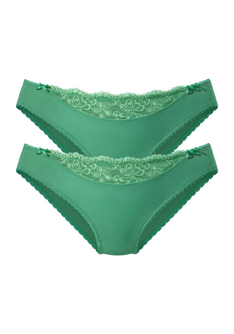 Bild: Slip von Nuance by Lascana: Nuance: Slip im 2er-Pack. Vorn mit kleinem Spitzeneinsatz, hinten aus blickdichtem Microtouch-Material. Mit Baumwollzwickel. Aus 85% Polyamid, 15% Elasthan.