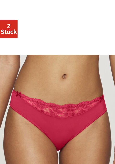 Bild: Slip von Nuance by Lascana: Nuance: Slip im 2er-Pack. Vorn mit kleinem Spitzeneinsatz, hinten aus blickdichtem Microtouch-Material. Mit Baumwollzwickel. Aus 85% Polyamid, 15% Elasthan.