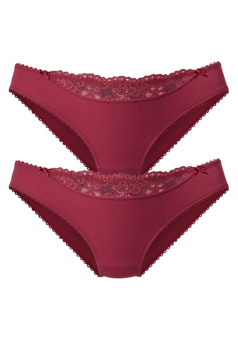 Bild: Slip von Nuance by Lascana: Nuance: Slip im 2er-Pack. Vorn mit kleinem Spitzeneinsatz, hinten aus blickdichtem Microtouch-Material. Mit Baumwollzwickel. Aus 85% Polyamid, 15% Elasthan.