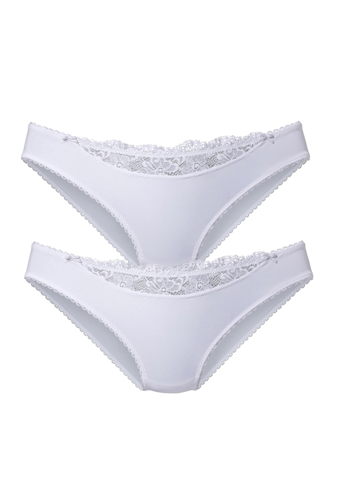 Bild: Slip von Nuance by Lascana: Nuance: Slip im 2er-Pack. Vorn mit kleinem Spitzeneinsatz, hinten aus blickdichtem Microtouch-Material. Mit Baumwollzwickel. Aus 85% Polyamid, 15% Elasthan.