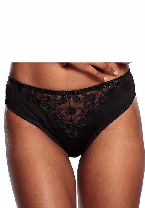 Bild: Slip von Nuance by Lascana: NUANCE: Slip vorne mit Spitzeneinsatz und Schleifendetail. Dessous mit Baumwollzwickel. Aus 60% Polyamid, 20% Elasthan, 20% Polyester.
