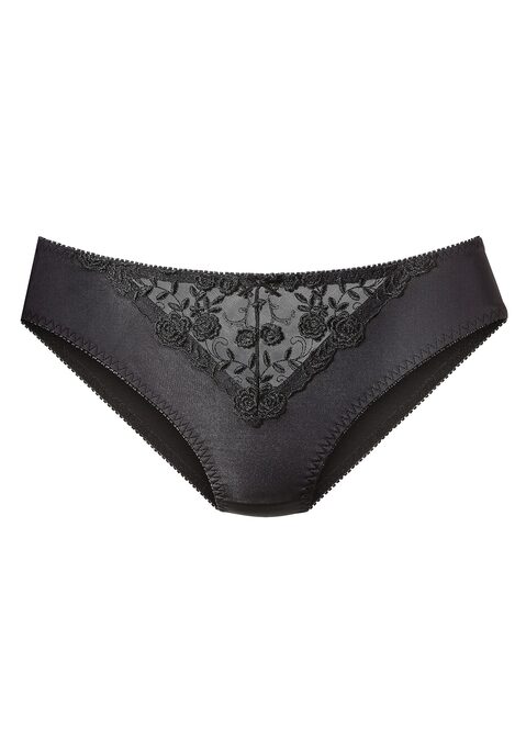 Bild: Slip von Nuance by Lascana: NUANCE: Slip vorne mit Spitzeneinsatz und Schleifendetail. Dessous mit Baumwollzwickel. Aus 60% Polyamid, 20% Elasthan, 20% Polyester.