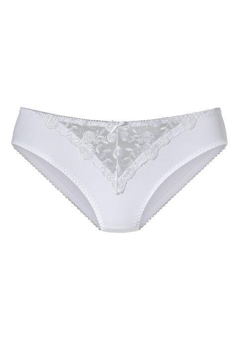 Bild: Slip von Nuance by Lascana: NUANCE: Slip vorne mit Spitzeneinsatz und Schleifendetail. Dessous mit Baumwollzwickel. Aus 60% Polyamid, 20% Elasthan, 20% Polyester.
